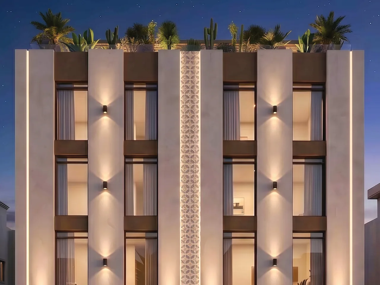 Façade detail of a residential building designed by the company