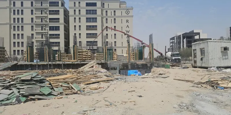 The site during construction