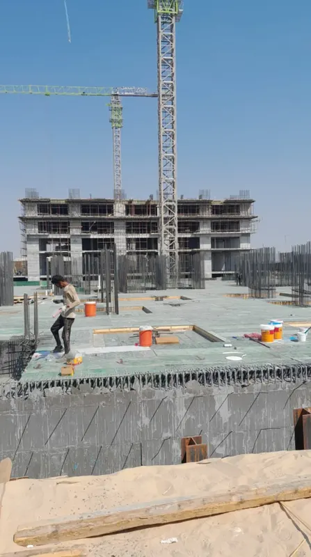 أعمال الخرسانة في أحد الأدوار